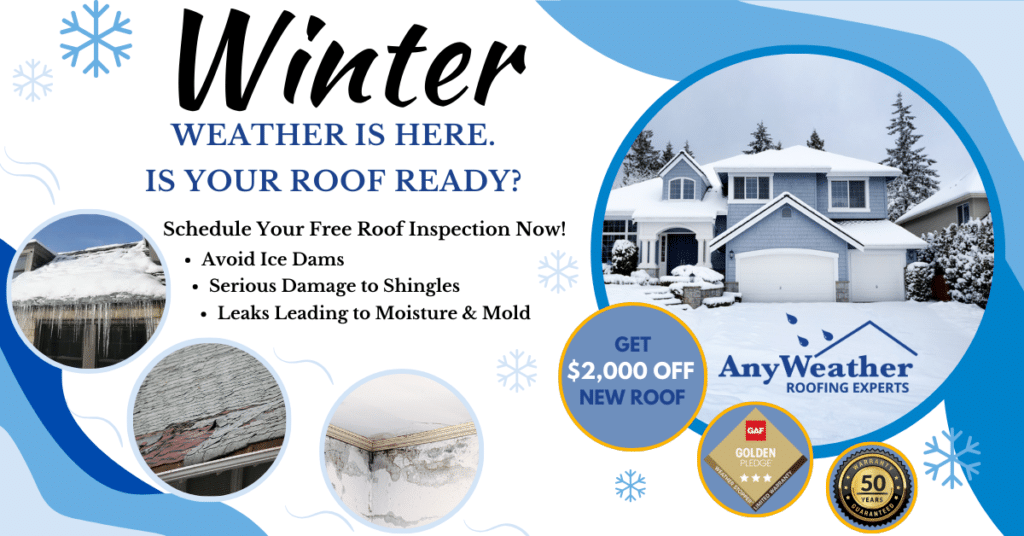 Winter Is Here. Is Your Roof Ready? Huge roofing sale!