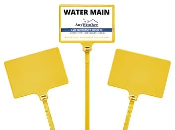 Plumber Referral Program water main tag 